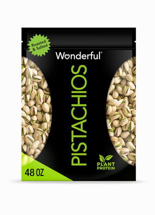 Wonderful Pistachios In Shell, Roasted & Salted Nuts, 48 Ounce Resealable Bag, Protein Snacks, Bulk Snacks, Healthy Snacks for Adults