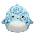 Squishmallows Original 8-Inch Luther Blue Tie-Dye Tiger Shark - Official Jazwares Plush