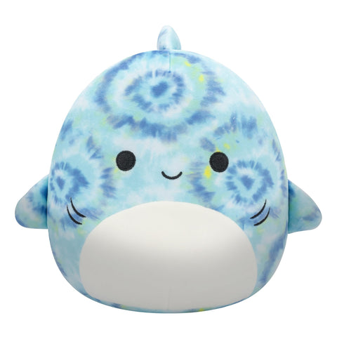 Squishmallows Original 8-Inch Luther Blue Tie-Dye Tiger Shark - Official Jazwares Plush