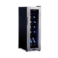 NewAir 12 Bottle Wine Cooler Refrigerator | Freestanding Wine Fridge | Stainless Steel, Double-Layer Tempered Glass Door, Quiet Compressor | 41F-64F Digital Temperature Control For Reds & Whites Wine