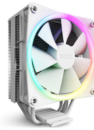 NZXT T120 RGB CPU Air Cooler - RC-TR120-W1 - Conductive Copper Pipes - Fluid Dynamic Bearings - AMD and Intel Compatibility - White