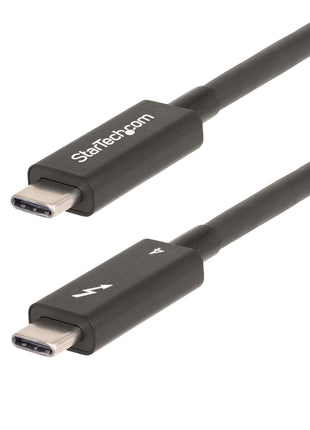 StarTech.com 6ft (2m) Active Thunderbolt 4 Cable - 40Gbps - 100W PD - 4K/8K Video - Thunderbolt Cable - Compatible w/USB4/DP Alt Mode, Thunderbolt 3, USB 3.2/Type-C (A40G2MB-TB4-CABLE)