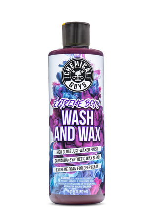 Chemical Guys Extreme Bodywash & Wax Foaming Car Wash Soap - Soap for Foam Cannons, Foam Guns, or Bucket Washes for Cars, Trucks, Motorcycles, RVs, and More, Grape Scent - 16 oz