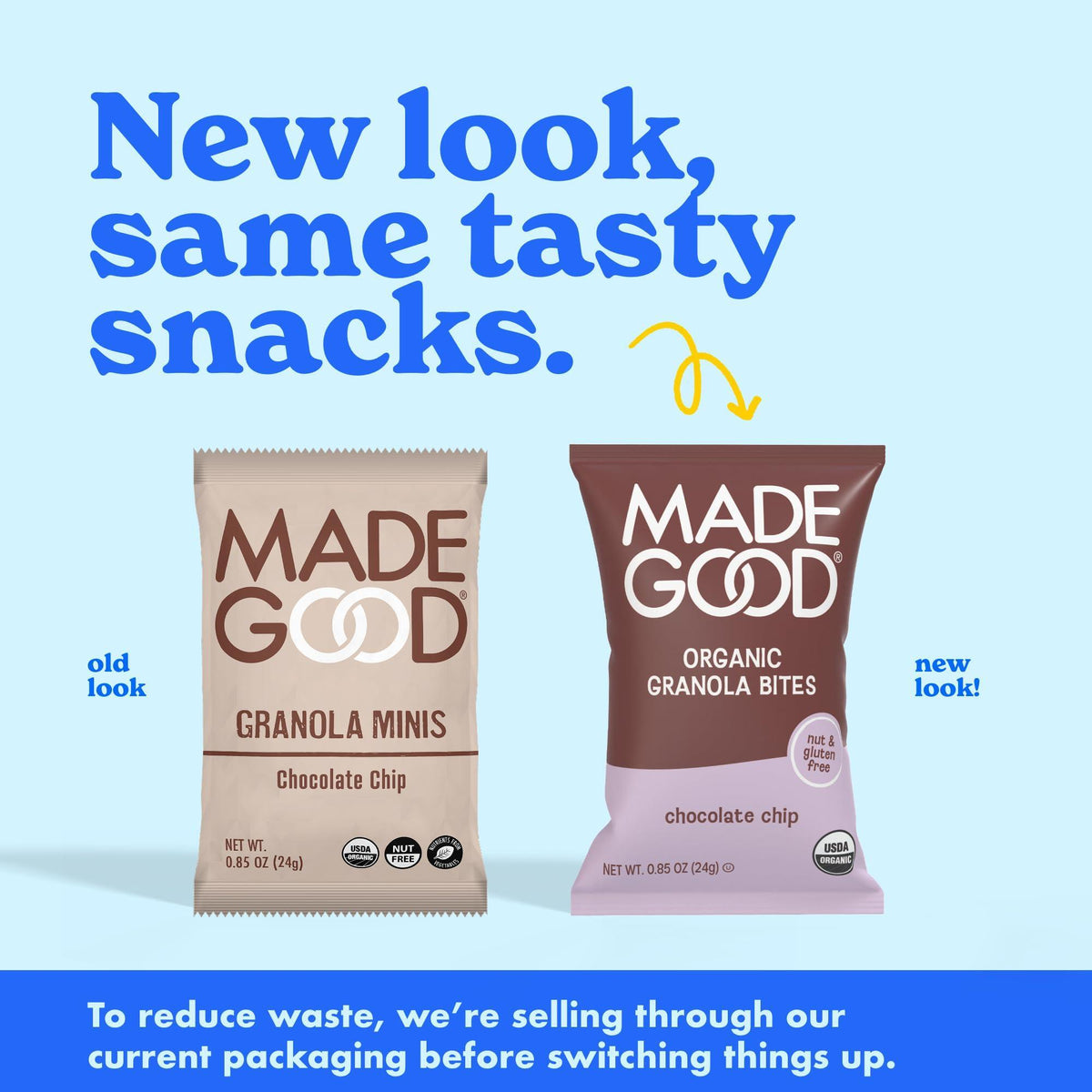 MadeGood Chocolate Chip Granola Bites, 28 Count, Organic and Delicious Snacks