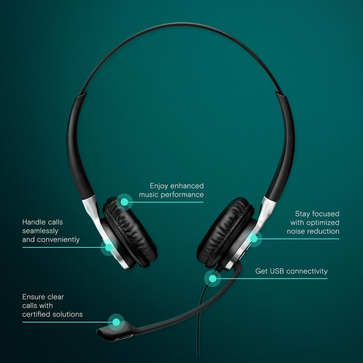 Sennheiser SC 665 USB (507257) - Double-Sided Business Headset | UC Optimized and Skype for Business Certified | For Mobile Phone, Tablet, Softphone, and PC (Black)