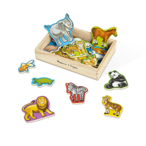 Melissa & Doug Wooden Animal Magnets Set (20 Pieces) – Farm, Zoo & Pet Fridge Magnets in Storage Box – Montessori Preschool Learning Toys for Toddlers & Kids Ages 2+ - FSC-Certified