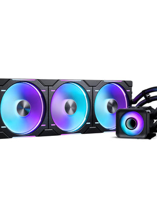 Phanteks Glacier One 420D30 X2 AIO Liquid CPU Cooler, Evolv X2 Aluminum Cap Design, 3X Performance D30-140 D-RGB Fans, for Intel LGA 1851, 1700, 1200, 115x and AMD AM4/AM5 sockets (Black)