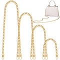 Gondiane 4 Sizes Flat Purse Chain Strap Crossbody Bag Replacement Strap with Metal Buckles(47.2/31.5/15.7/7.9 Inches, Gold)