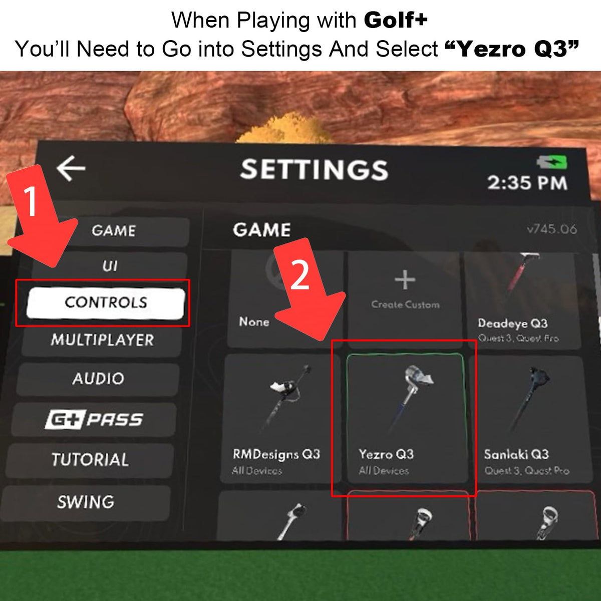 YEZRO Golf Club Attachment for Meta Quest 3S/3 - Adjustable Weighted Aluminum VR Golf Club Handle Accessories for Golf + with Real Grip, 90 Degree Design Keep Tracking | 2024 Upgrade Screws (Weighed)