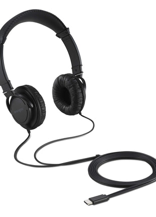 Kensington USB-C Hi-Fi Headphones, On-ear Headphone for Kids, for School, for Adults, Padded Adjustable Headband, 6 ft Cord (K97456WW),Black