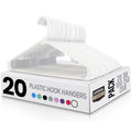 Utopia Home Plastic Hangers 20 Pack - Clothes Hanger with Hooks - Durable & Space Saving (White)
