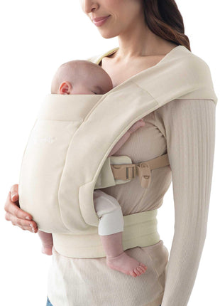 Ergobaby Embrace Baby Carrier Newborn to Toddler - Breathable Baby Carriers for Summer - Cozy Essentials (7-25 Pounds), Ponte Knit, Cream
