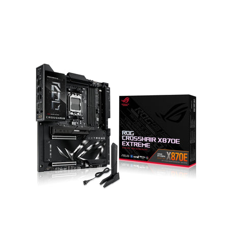 ASUS ROG Crosshair X870E Extreme AMD X870E AM5 E-ATX Gaming Motherboard 20+2+2 Power Stages, DDR5, PCIe 5.0, 5X M.2, 5G & 10G LAN, Wi-Fi 7, USB4 Type-C, 5 inch LCD, AI Overclocking & Networking