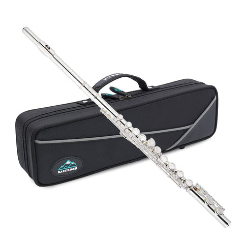EastRock Closed Hole Flutes C 16 Key for Beginner, Kids, Student Silver Nickel Flute with Case Stand and Cleaning kit