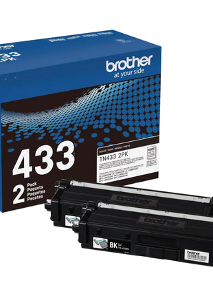 Brother Genuine High-Yield Black Toner Cartridge Twin Pack TN433 2PK (TN4332PK)