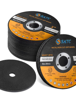 S SATC Grinder Wheel 25 PCS Cut Off Wheels 3 Inch Cut Off Wheel 3 inch x1/16 x3/8 inch Fits Any Angle Grinder Air Tool