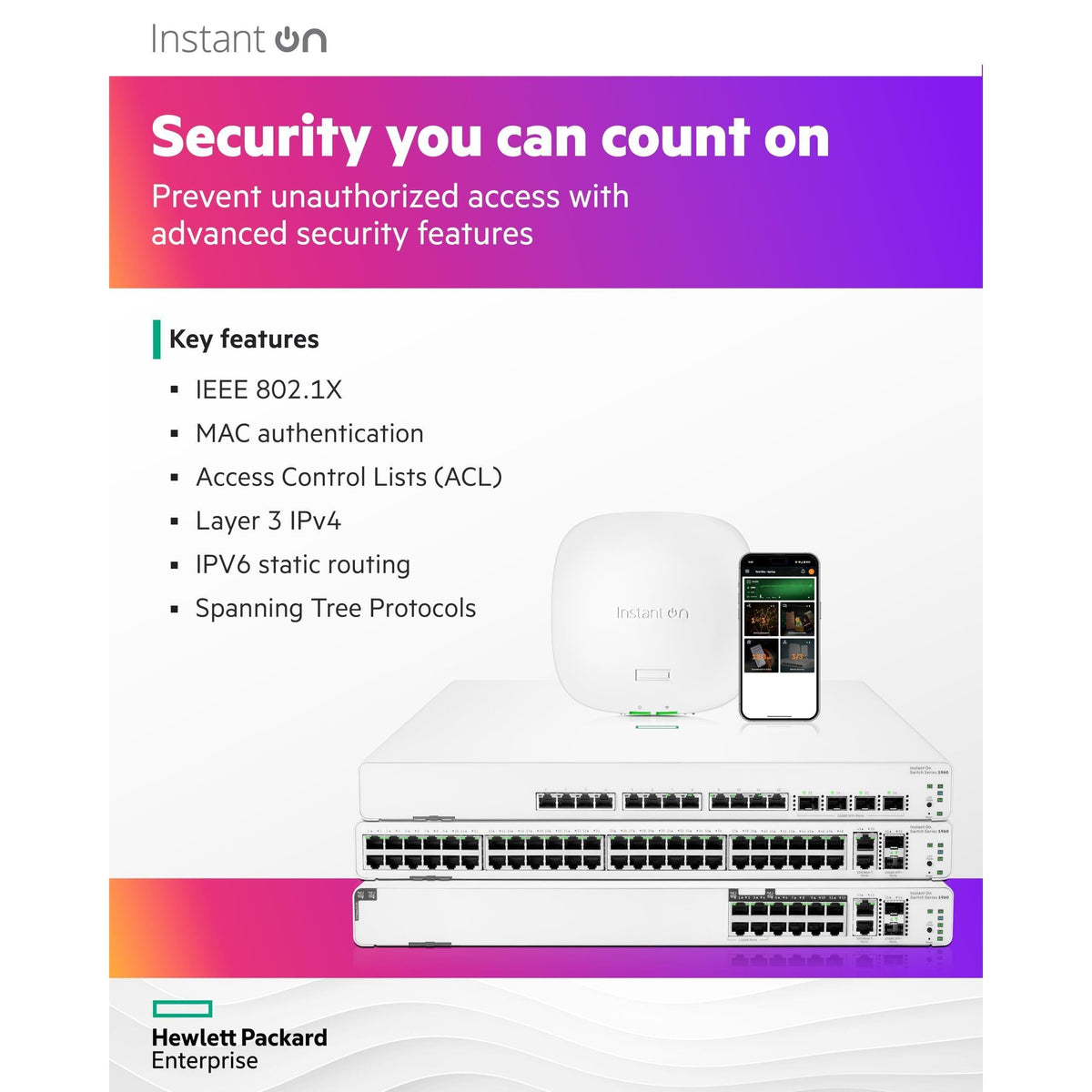 Aruba Instant On 1960 48-Port Gb Smart Switch-48x 1G | 2X SFP+ | 2x10GBase-T (JL808A#ABA)