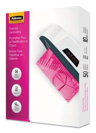 Fellowes 52042 Laminating Pouches,Letter,10Mil,11-1/2-Inch x9-Inch,50/PK,Glossy,CL