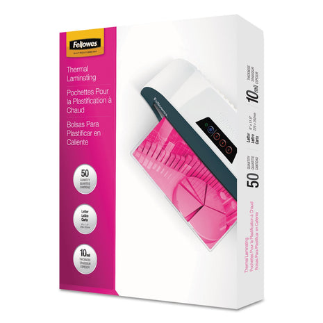 Fellowes 52042 Laminating Pouches,Letter,10Mil,11-1/2-Inch x9-Inch,50/PK,Glossy,CL