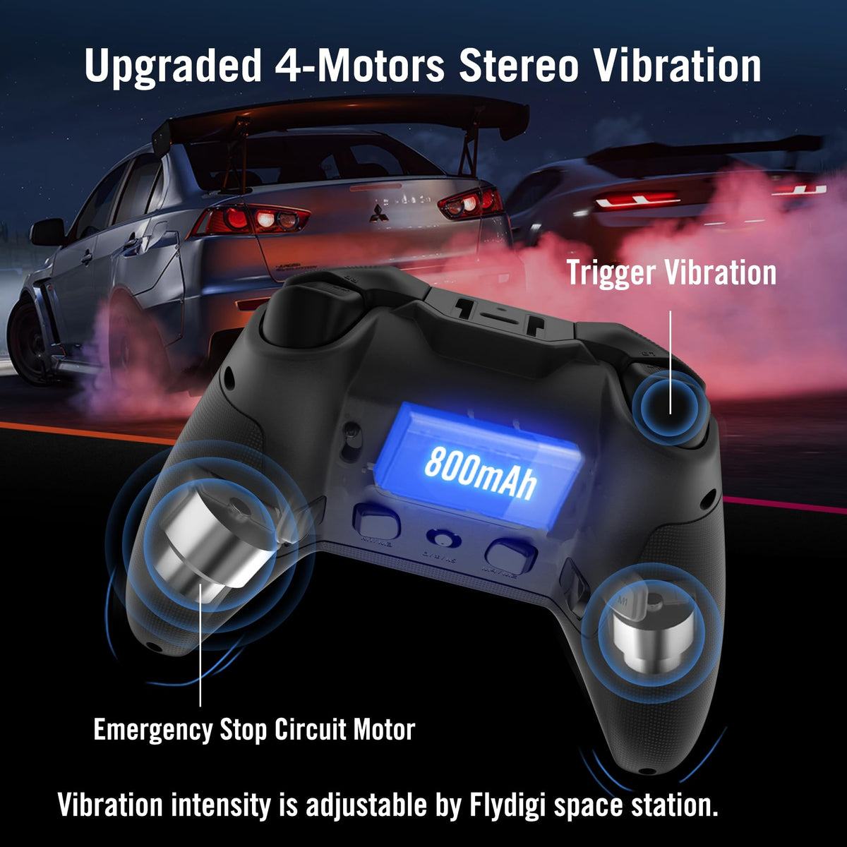 FLYDIGI Vader 4 Pro PC Controller Force Adjustment Lever Joystick, Hall & Micro Triggers, 1000Hz Report Rate, 4-Motor Stereo Vibration, 800mAh, Multi-Platform for PC/NS/Android/TV (No Xbox/PS)