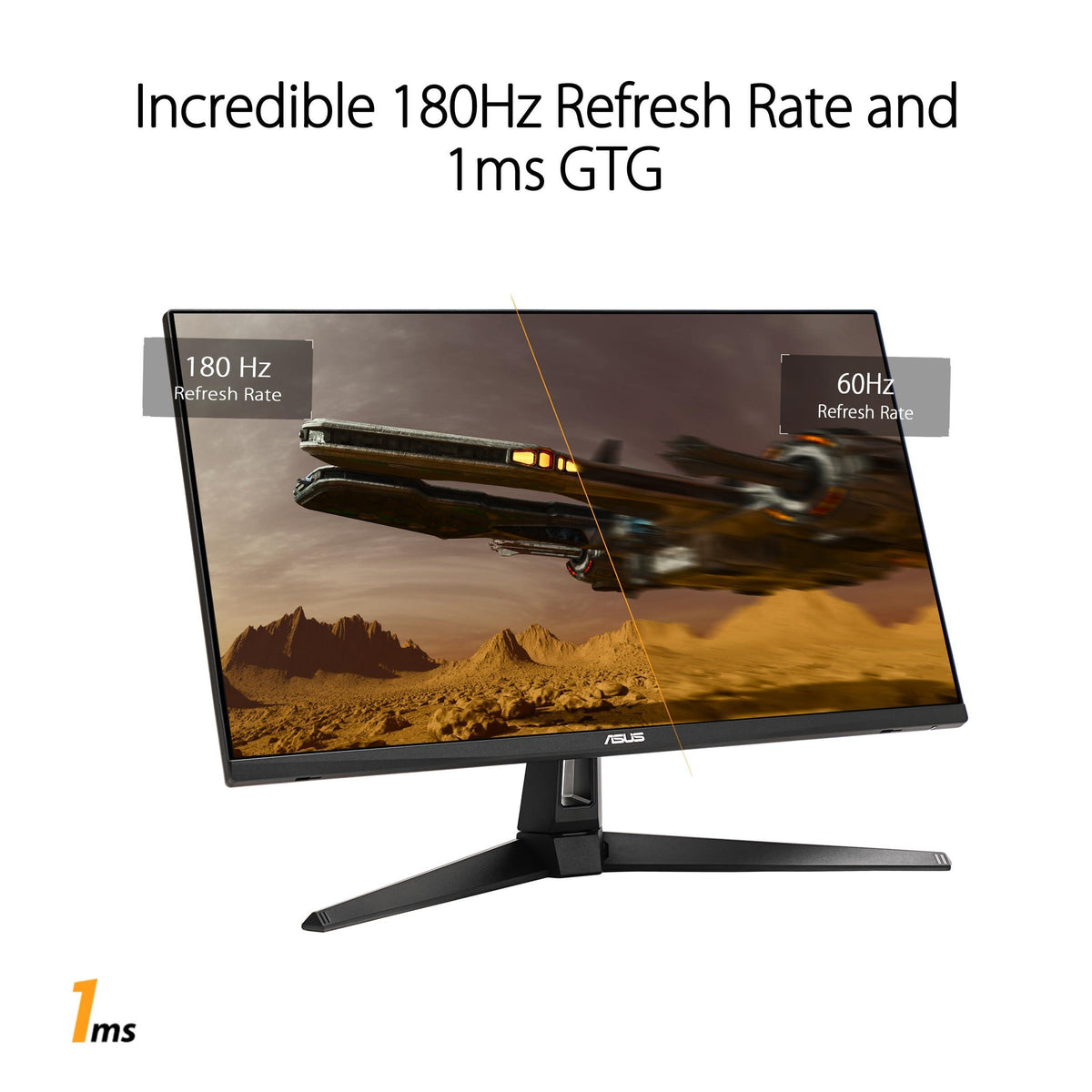 ASUS TUF Gaming 27” 1440P HDR Monitor (VG27AQ3A) – QHD (2560 x 1440), 180Hz, 1ms, Fast IPS, 130% sRGB, Extreme Low Motion Blur Sync, Speakers, Freesync Premium, G-SYNC Compatible, HDMI, DisplayPort
