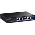 TRENDnet 6-Port Unmanaged 2.5G Switch with 10G SFP+Port, TEG-S5061, 5 x 2.5GBASE-T Ports, 45Gbps SwitchingCapacity, Fanless, Wall Mountable,Lifetime Protection,Black