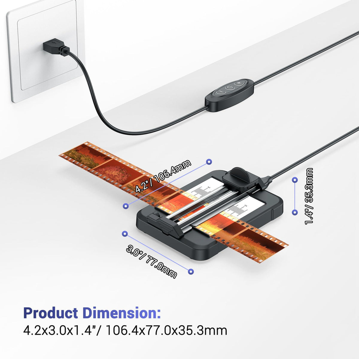 JJC Negative Slide Film Cutter for 35mm 120 Format Strip, 35mm Film Trimmer with 11-Level Brightness Adjustable LED Backlight Panel Support USB-C Charging and Graduated Mark for Clean Cutting
