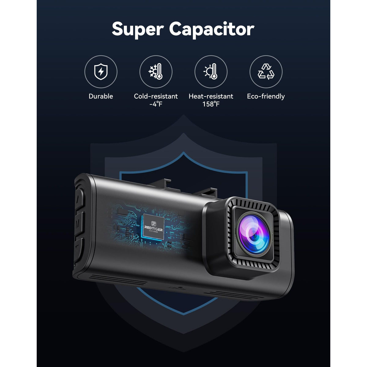 REDTIGER Dash Cam Front Rear, 4K/2.5K Full HD Dash Camera for Cars, Included 32GB Card, Built-in Wi-Fi GPS, 3.16” IPS Screen, Night Vision, 170°Wide Angle, WDR, 24H Parking Mode(F7NP)