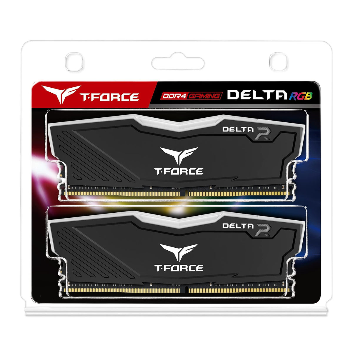 TEAMGROUP T-Force Delta RGB DDR4 16GB (2x8GB) 3600MHz (PC4-28800) CL18 Desktop Gaming Memory Module Ram TF3D416G3600HC18JDC01 - Black