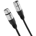 Amazon Basics XLR Male to Female Microphone Cable for Speaker or PA System, All Copper Conductors, 6MM PVC Jacket, 6 Foot, Black