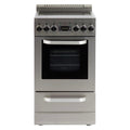 West Bend WB200ERPSS 20-Inch Electric Range, Compact Design, Top with 4 Cooking Zones, Glass Oven Door, Storage Drawer, and Rotisserie Accessories, 2.0 Cu. Ft, Stainless Steel, Metallic
