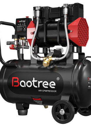 10Gal Ultra Quiet Oil-Free Air Compressor Portable, Max 115PSI 2HP 8.76CFM 70dB Low Noise Air Compressor for Auto Repair, Bike Tires, Garage Spray Painting 110V/60Hz