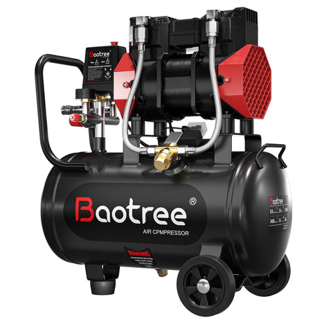 10Gal Ultra Quiet Oil-Free Air Compressor Portable, Max 115PSI 2HP 8.76CFM 70dB Low Noise Air Compressor for Auto Repair, Bike Tires, Garage Spray Painting 110V/60Hz