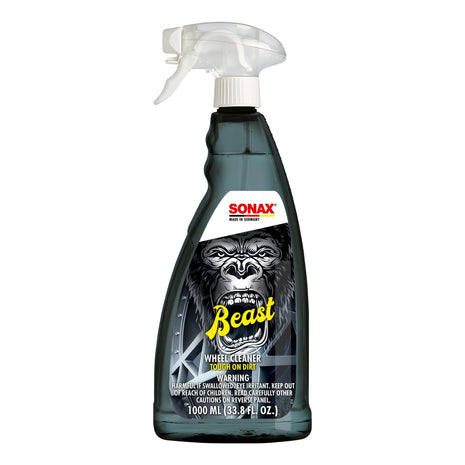 SONAX Beast Wheel Cleaner | Brake Dust Cleaner | Color Changing Rim Cleaner | Strong Wheel Cleaner | Easy Wheel and Rim Cleaner | Removes Baked On Brake Dust | 1 Liter | 33.8 fl oz