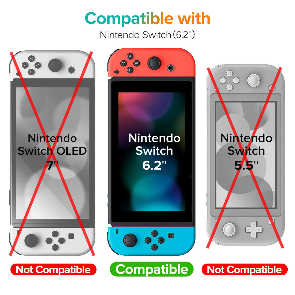 ivoler [3 Pack] Screen Protector Tempered Glass for Nintendo Switch, iVoler Transparent HD Clear Anti-Scratch Screen Protector Compatible Nintendo Switch