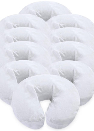 London Linens Pack of 10, Premium Extra Thick 100% Cotton Flannel Massage Tables Face Cradle Covers Cozies Fitted - Includes 10 pcs (White)