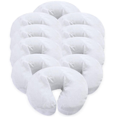 London Linens Pack of 10, Premium Extra Thick 100% Cotton Flannel Massage Tables Face Cradle Covers Cozies Fitted - Includes 10 pcs (White)