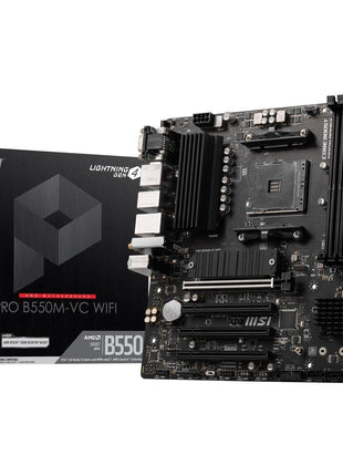 MSI PRO B550M-VC WiFi ProSeries Motherboard (AMD Ryzen 5000 Series, AM4, DDR4, PCIe 4.0, SATA 6Gb/s, M.2, USB 3.2 Gen 2, HDMI/DP, Wi-Fi 6E, Bluetooth 5.2, mATX)