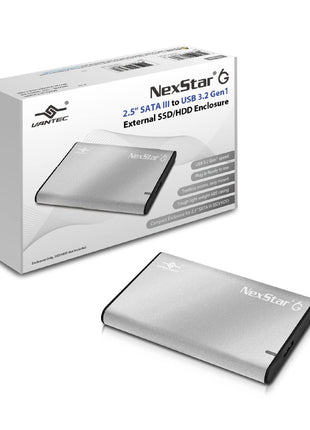 Vantec NexStar 6G, 2.5" SATA III to USB 3.2 Gen1 External SSD/HDD Enclosure, ID: Silver (NST-268S3-SV)