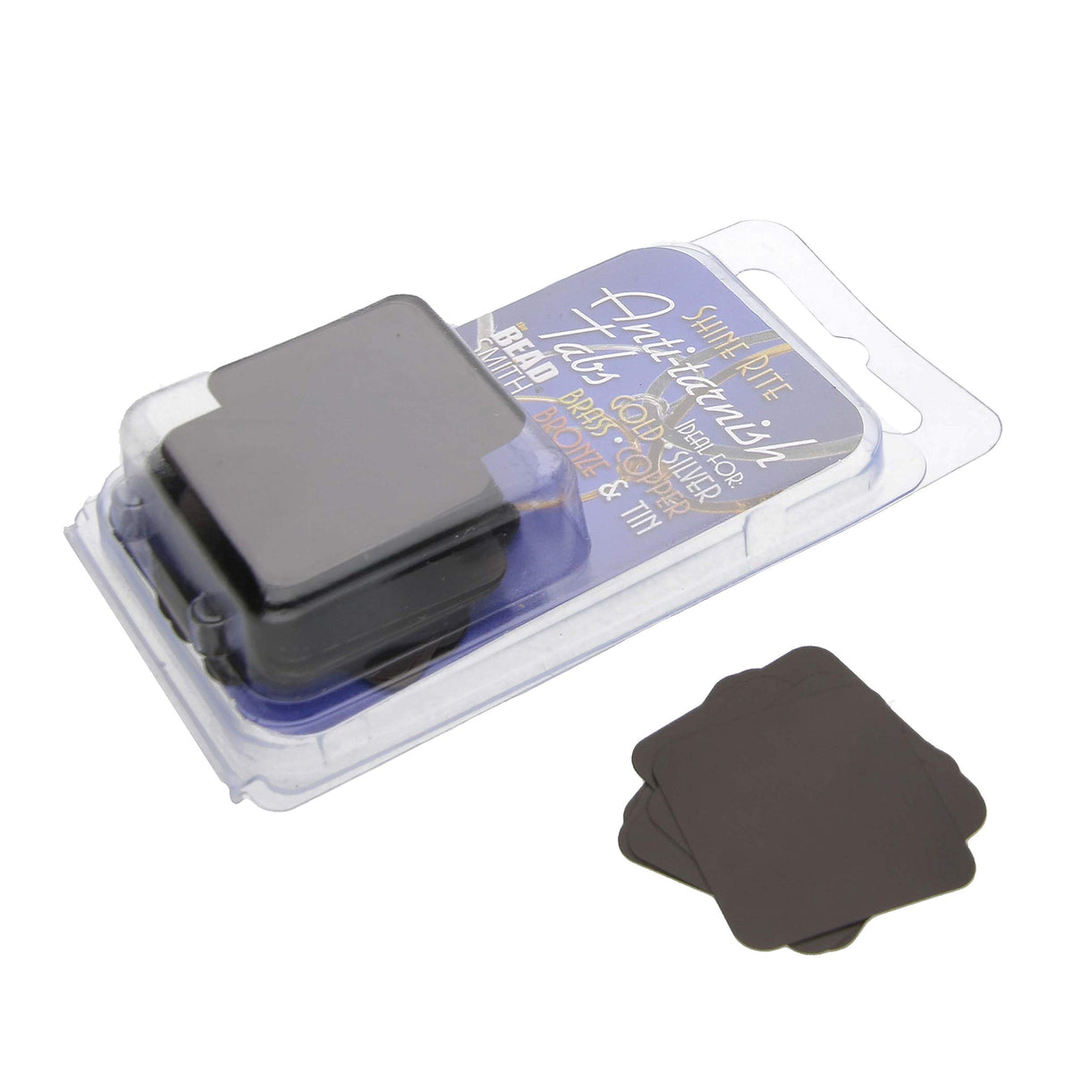 The Beadsmith Anti-Tarnish Tabs, 1 x 1 inch, Non-Abrasive, 50 tabs per Pack, for Jewelry Storage