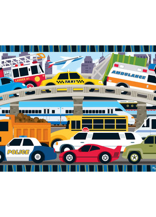 Melissa & Doug Traffic Jam Jumbo Floor Puzzle (24 Pieces, 2 x 3 Feet), Vehicle-Themed Jigsaw Puzzle for Preschoolers and Kids Ages 3+ - FSC Certified