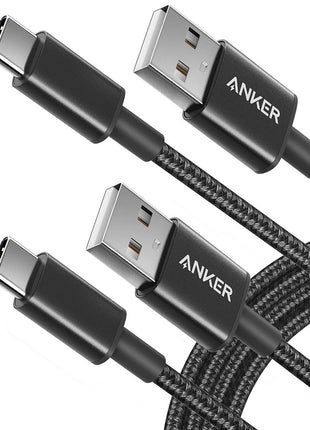 Anker USB A to USB C Cable, USB to USB C Cable (2-Pack, 6 ft, Black) | For iPhone 17 Series, Samsung Galaxy S10 / S10+, LG V30, Beats Fit Pro, and More