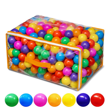 Vanland Ball Pit Balls Plastic Play Toys for Baies Toddlers and Kids | Multicolored, Phthalate Free, BPA Free, Crush Proof Plastic, Reusable with Storage Bag, Suitable for Tents, pools and Party