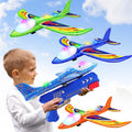 Wesfuner 3 Pack Foam Airplane Launcher Toys, 2 Flight Mode Glider Plane,Kids Flying Toy,3 4 5 6 7 8 9 10 11 12 Year Old Boys Girls Gifts,Outdoor Sport Party Favor
