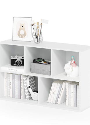 Furinno Luder Bookcase / Book / Storage , 5 Cube, White