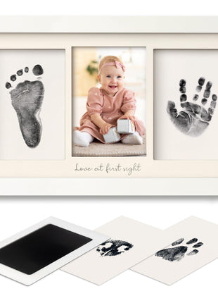 Inkless Hand and Footprint Kit, Boy Girl Newborn Keepsake (Alpine White) | No Mess Ink Pad for Baby Handprint, Clean Touch Paw Print Kit for Dog Picture Frame, Personalized Baby Christmas Shower Gifts
