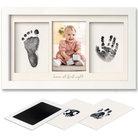 Inkless Hand and Footprint Kit, Boy Girl Newborn Keepsake (Alpine White) | No Mess Ink Pad for Baby Handprint, Clean Touch Paw Print Kit for Dog Picture Frame, Personalized Baby Christmas Shower Gifts