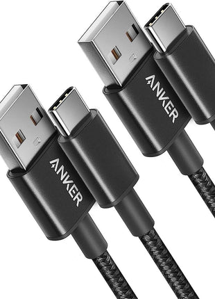 Anker USB A to USB C Cable, USB to USB C Cable (2-Pack, 3 ft, Black) | For iPhone 17 Series, Samsung Galaxy S10 / S10+, LG V30, Beats Fit Pro, and More