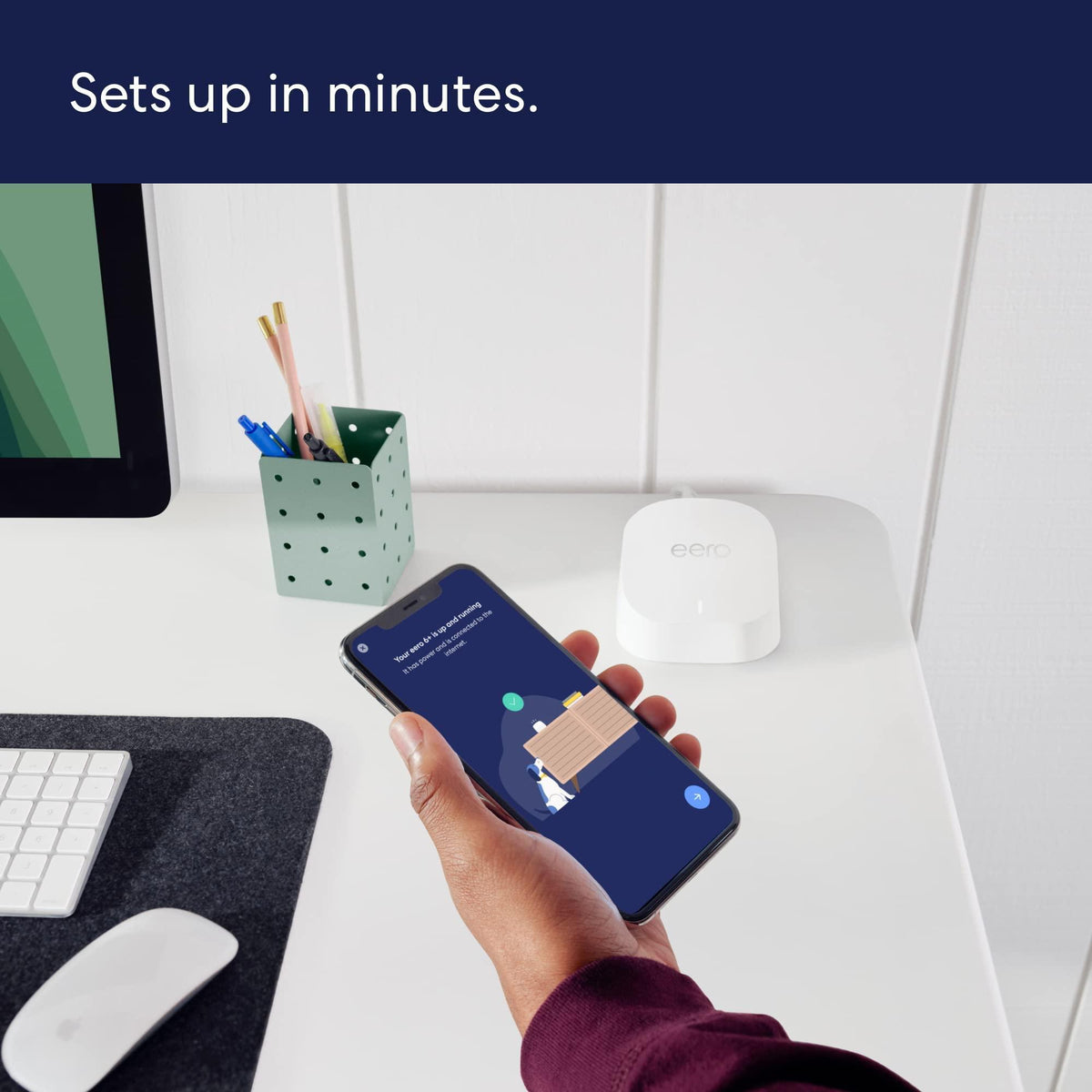 Amazon eero 6+ mesh wifi system - Supports internet plans up to a Gigabit, Coverage up to 3,000 sq. ft., Connect 75+ devices, 2-pack