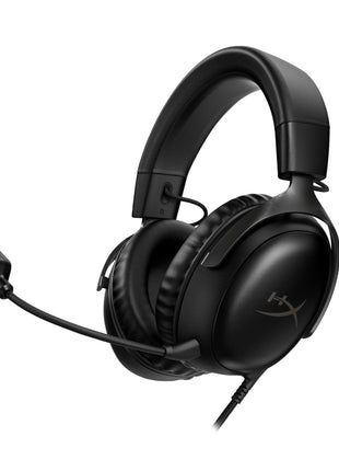 HyperX Cloud III 鈥?Wired Gaming Headset, PC, PS5, Xbox Series X|S, Angled 53mm Drivers, DTS Spatial Audio, Memory Foam, Durable Frame, Ultra-Clear 10mm Mic, USB-C, USB-A, 3.5mm 鈥?Black